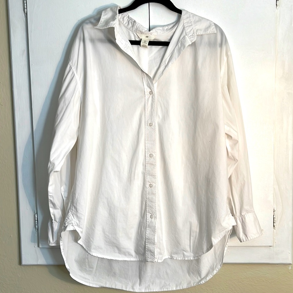 H&M Oversized white blouse size L